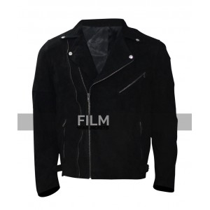 Buddy Baby Driver Jon Hamm Black Leather Jacket
