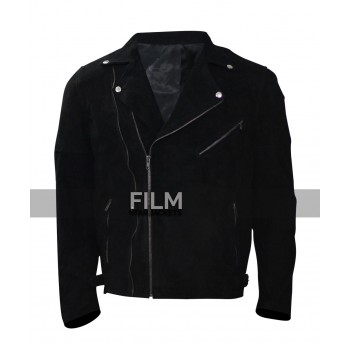 Buddy Baby Driver Jon Hamm Black Leather Jacket