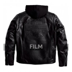Reflective Road Warrior Black Leather Jacket