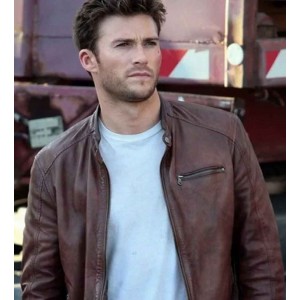 THE FATE OF THE FURIOUS SCOTT EASTWOOD (LITTLE NOBODY) BROWN LEATHER JACKET