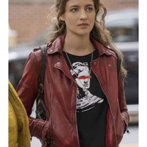 THE REPUBLIC OF SARAH STELLA BAKER (SARAH COOPER) RED LEATHER JACKET