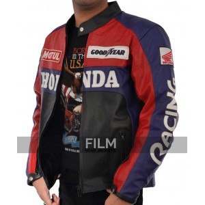 Honda Repsol Racing Red White Leather Jacket