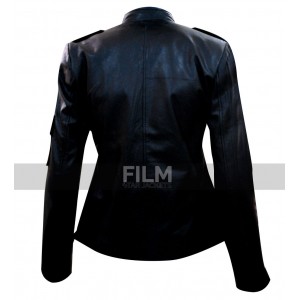 Get Smart Anne Hathaway Black Sheep Leather Jacket