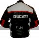 Black and White Ducati Corse Biker Leather Jacket