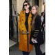 Anne Hathaway Edgy Style In Chic Yellow Trench Coat 